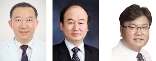 좌로부터 장명진 회장, 구영 직전회장, 김남윤 조직위원장.