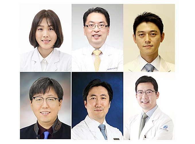 상단 좌측부터 김윤지 교수, 이수영 원장, 안재명 교수, 국민석 교수, 최정호 원장, 서백건 원장.