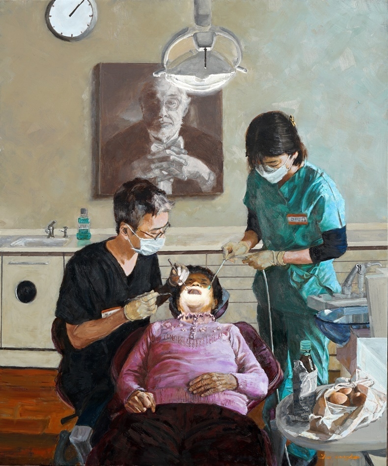 올해 치의미전 회화 부문에서 대상을 차지한 주상돈 원장의 '일상' 60x72cm, Oil on Canvas