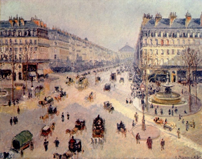 인상주의 화가 카미유 피사로(Camille Pissarro), <오페라 대로>, 1898, 캔버스에 유화, 랭스 보자르 미술관 소장
