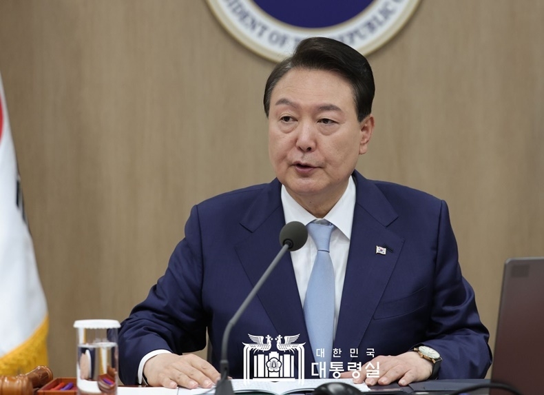 오늘(16일) 국무회의에서 윤석열 대통령은 간호법에 대해 거부권을 행사했다(사진출처_대통령실 누리집).