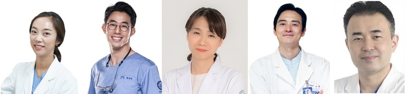 (좌측부터) 장지현 교수, 백장현 교수, 손성애 교수, 서덕규 교수, 김덕수 교수