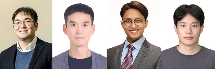 왼쪽부터 최성환 교수, 홍진기 교수, 만갈 웃커시 연구조교수, 최우진 박사 