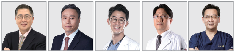 (좌측부터) 김기성 원장, 김성태 교수, 백장현 원장, 창동욱 원장, 정철웅 원장