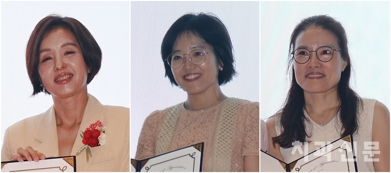 (좌측부터) 황훈정 김천시보건소장, 김모란 원장, 진주영 원장